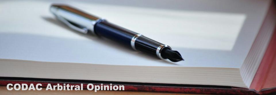 Arbitral Opinion-CODAC Arbitral Opinion-CODAC